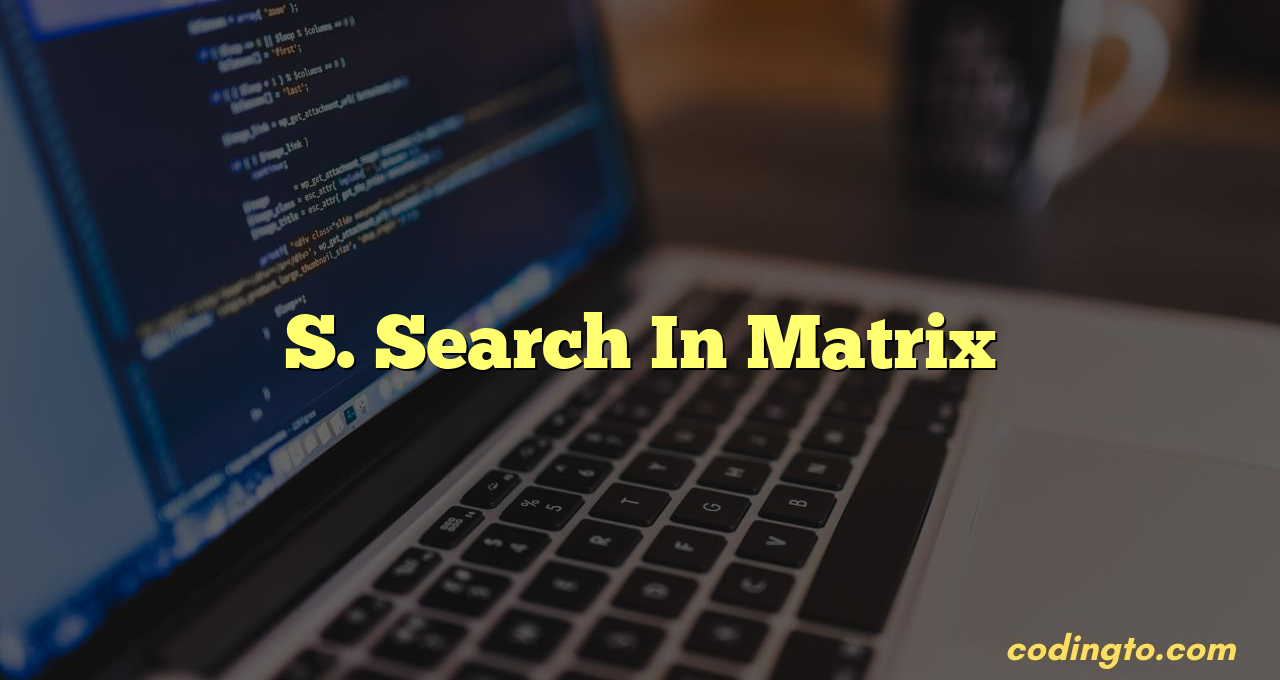 S. Search In Matrix
